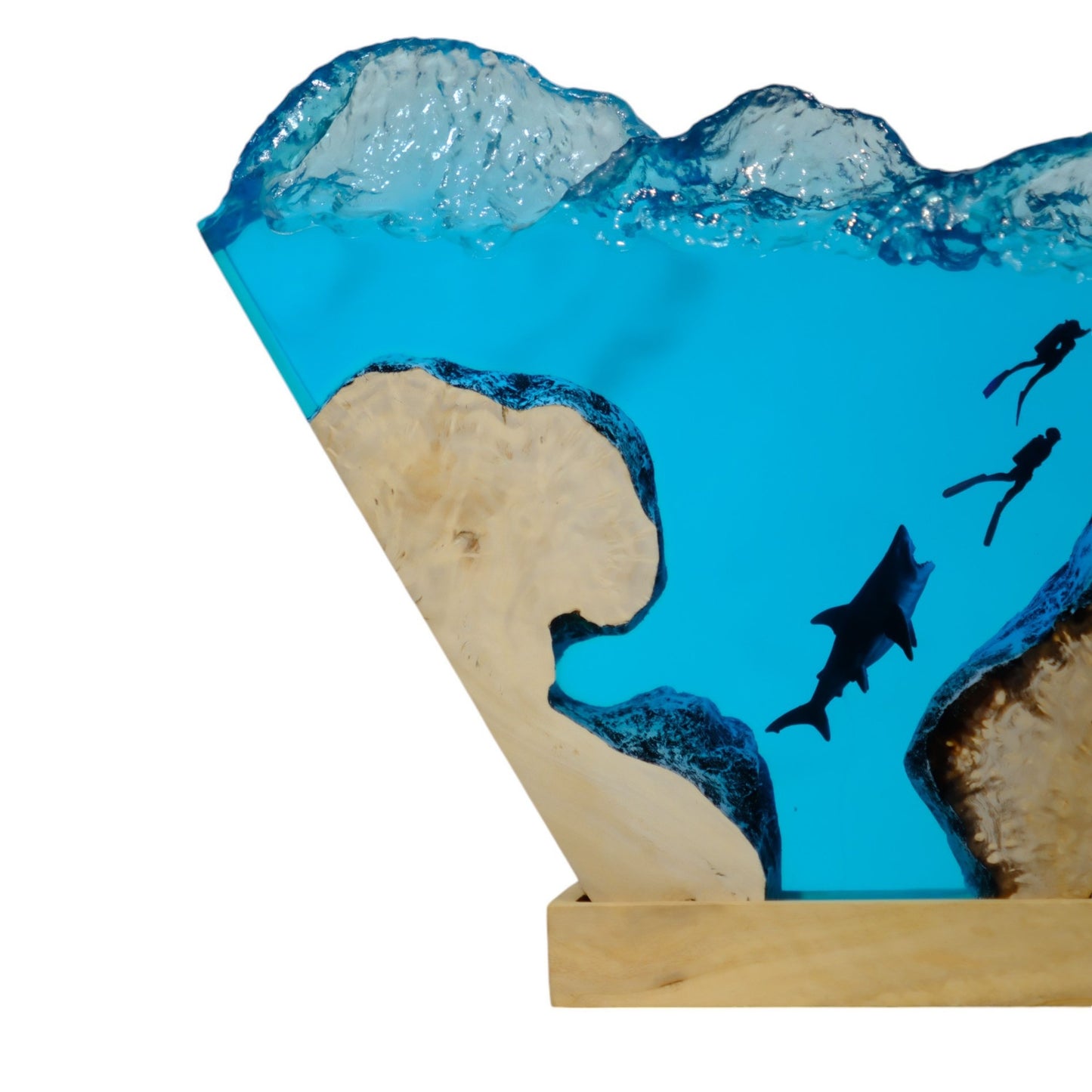 Shark Ocean Resin Night Light: Resin Lamp Streamer & Playroom Decor, Personalized Gift
