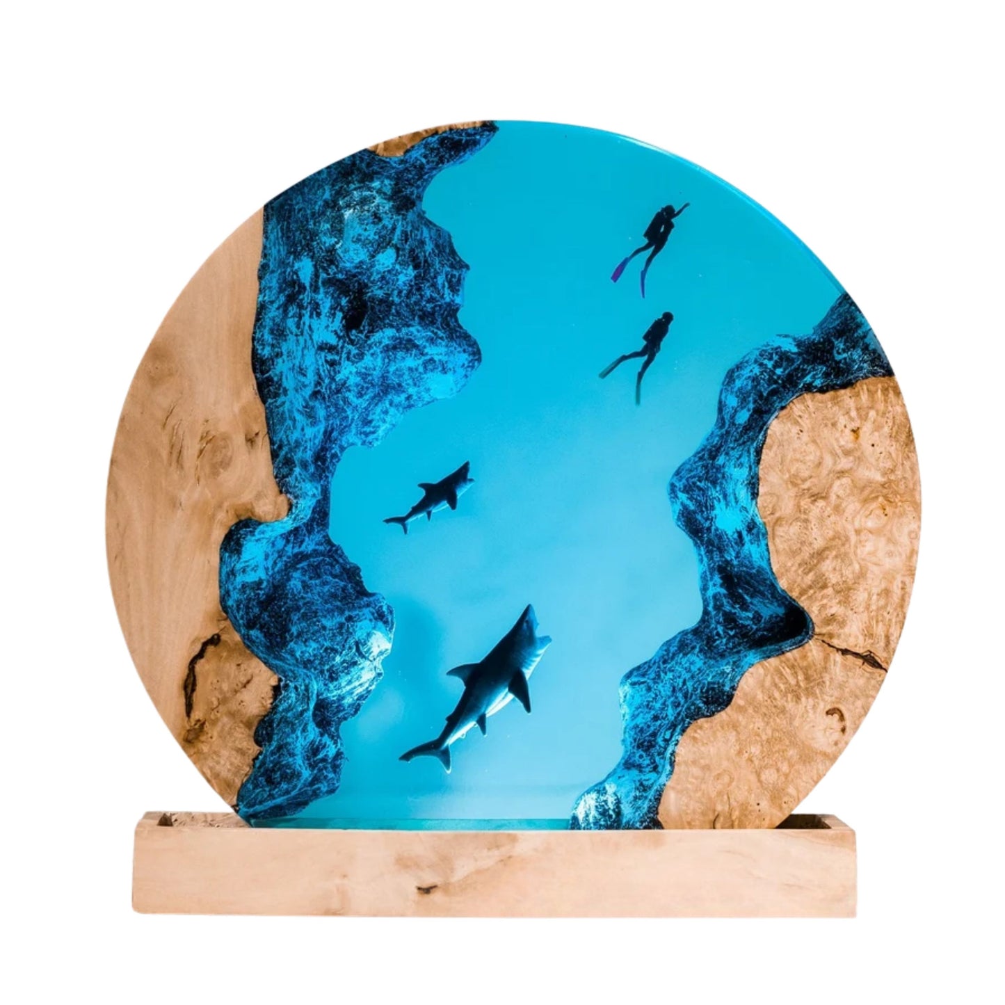 Shark Ocean Resin Night Light: Resin Lamp Streamer & Playroom Decor, Personalized Gift
