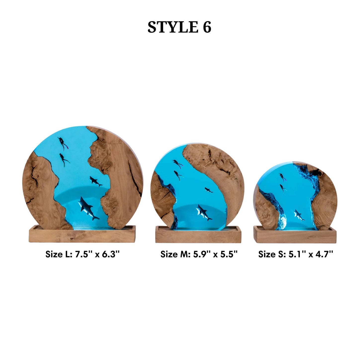 Shark Ocean Resin Night Light: Resin Lamp Streamer & Playroom Decor, Personalized Gift