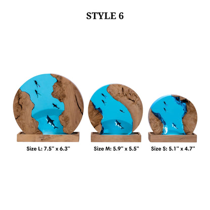 Shark Ocean Resin Night Light: Resin Lamp Streamer & Playroom Decor, Personalized Gift