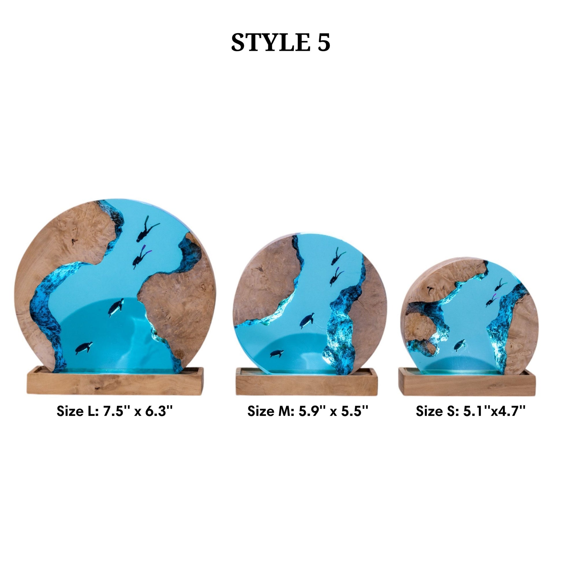 Turtle and Scuba Diver Ocean Resin Night Light: Resin Lamp Streamer & Playroom Decor, Personalized Gift