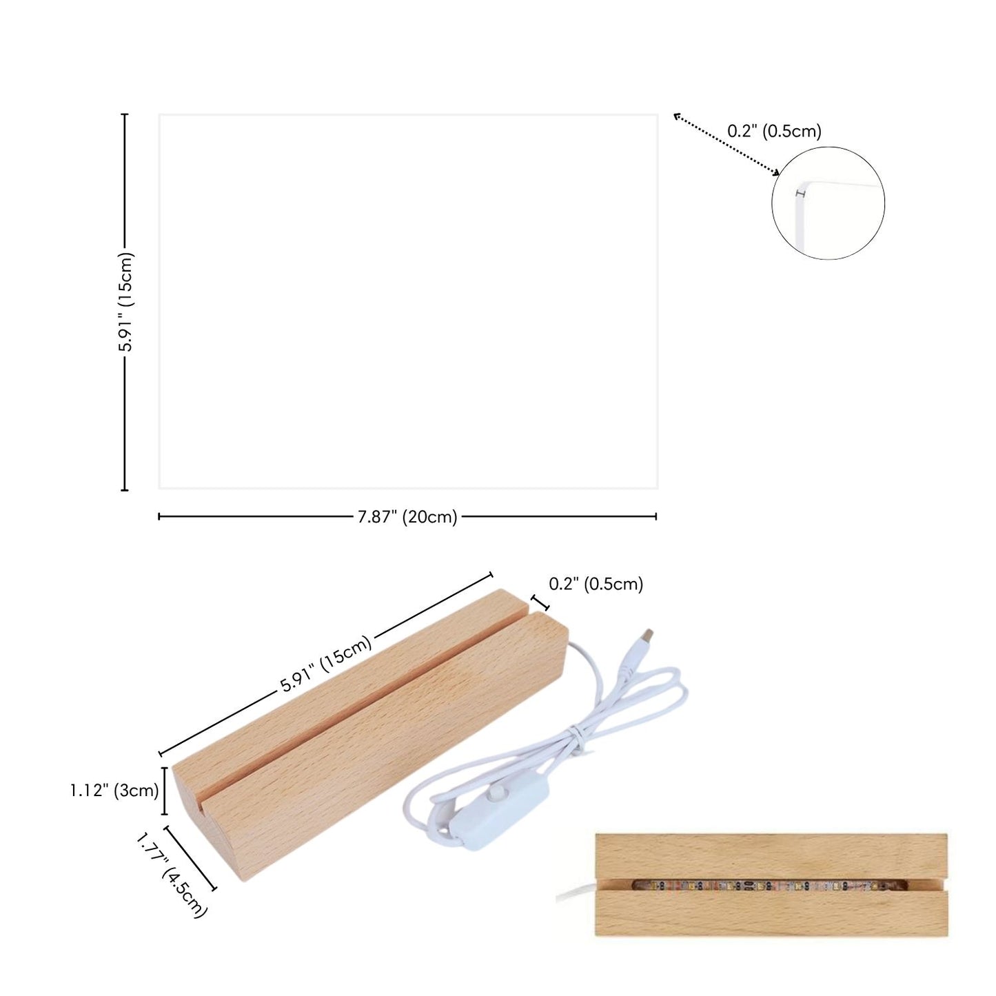 Personalized Photo Collage Acrylic Night Light Gift for Mom