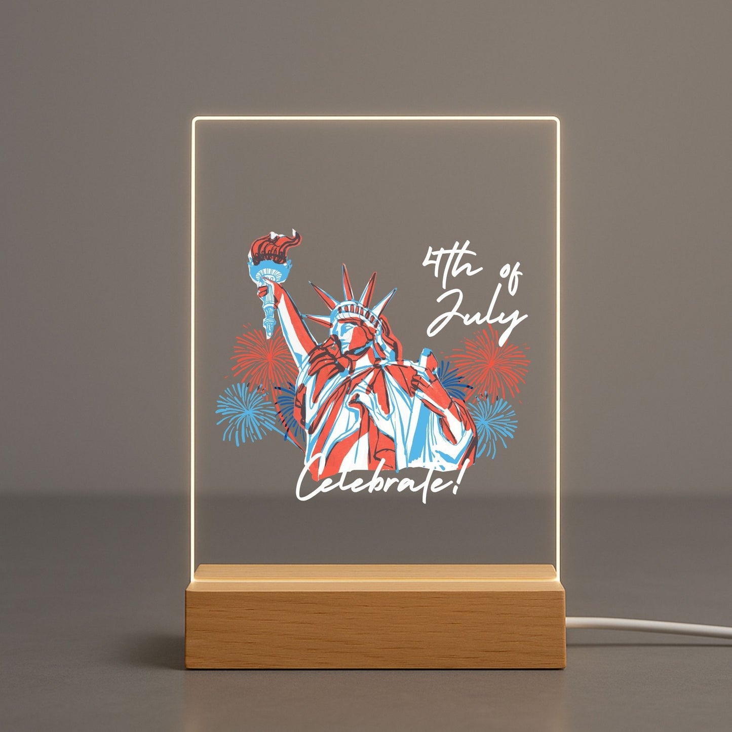 4th of July Acrylic Night Light Statue of Liberty Lamp