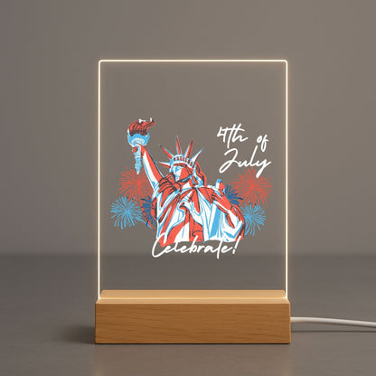 4th of July Acrylic Night Light Statue of Liberty Lamp