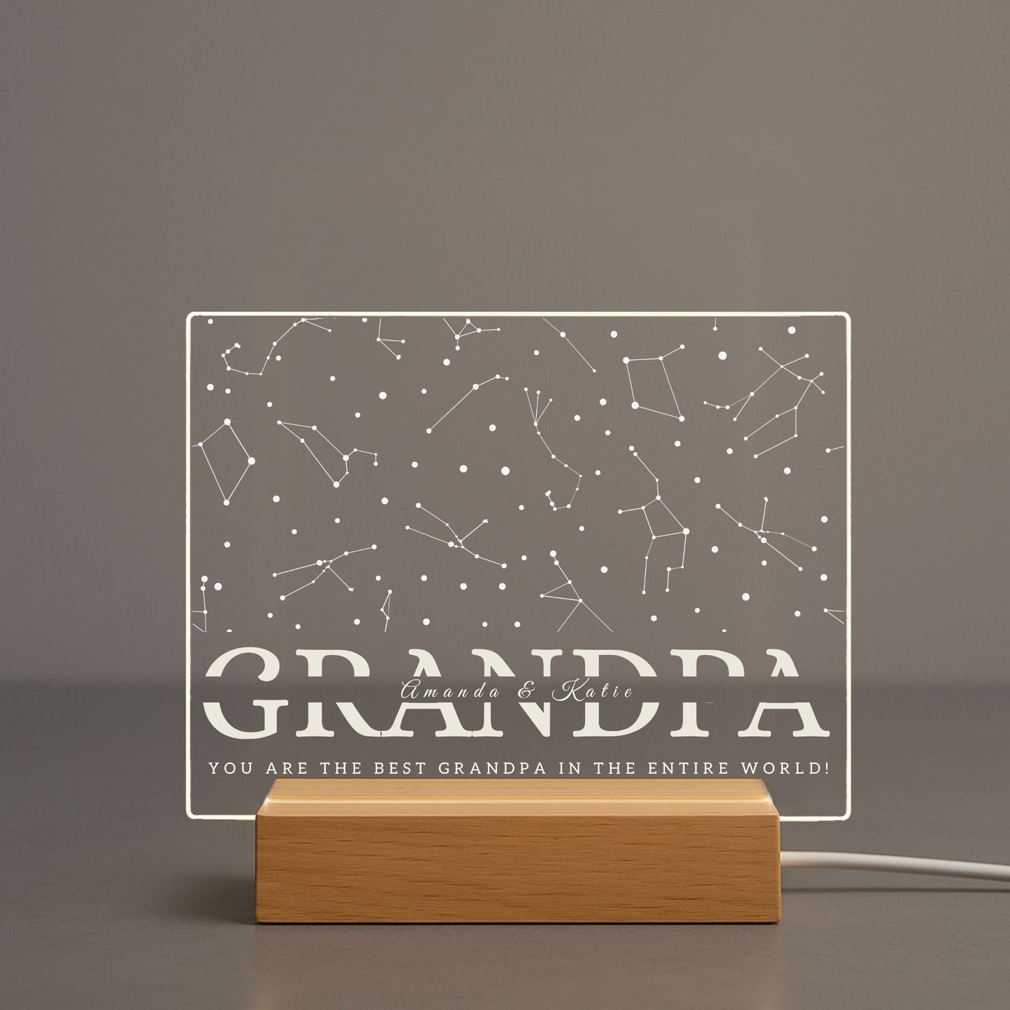 Personalized Grandpa Night Light Constellation LED Light