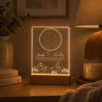 Custom Star Map By Date Night Light