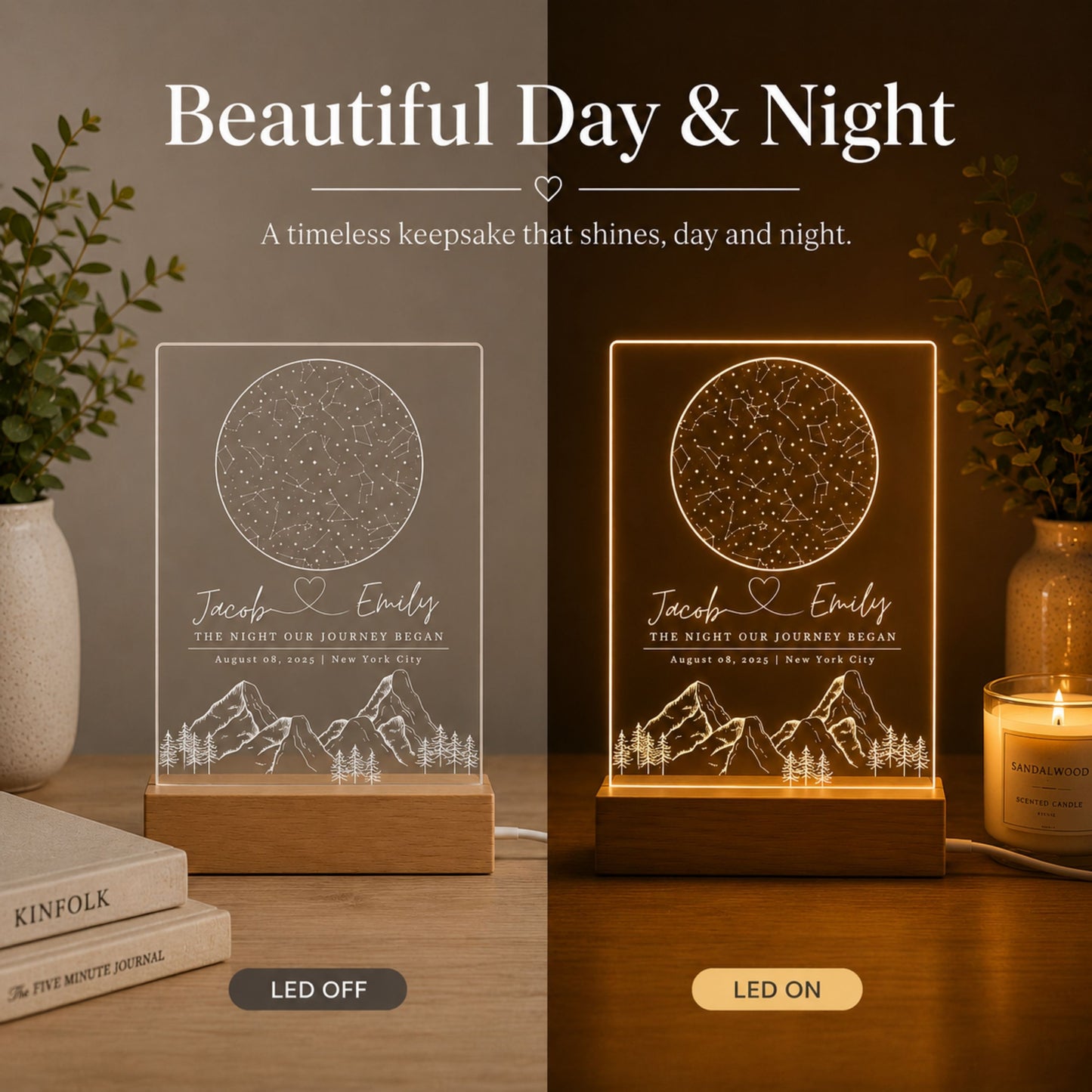 Custom Star Map By Date Night Light