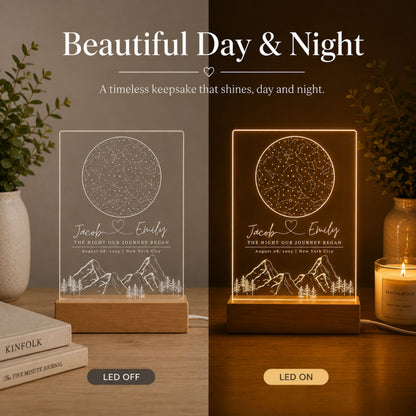 Custom Star Map By Date Night Light
