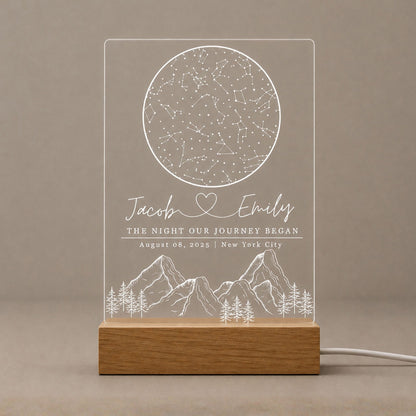Custom Star Map By Date Night Light