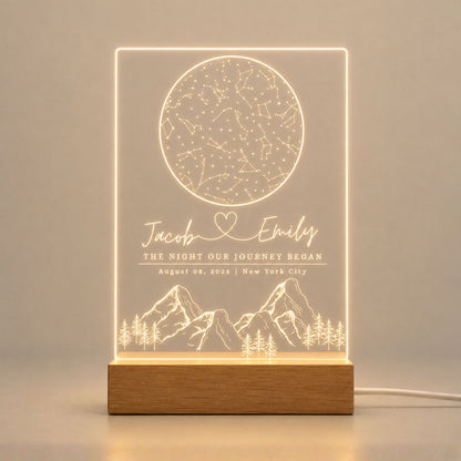 Custom Star Map By Date Night Light