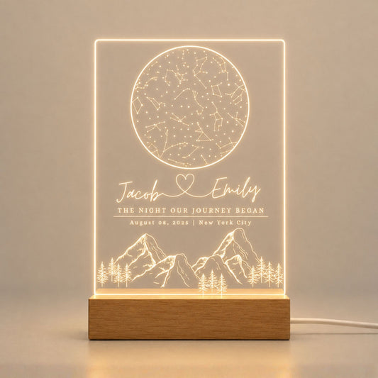 Custom Star Map By Date Night Light