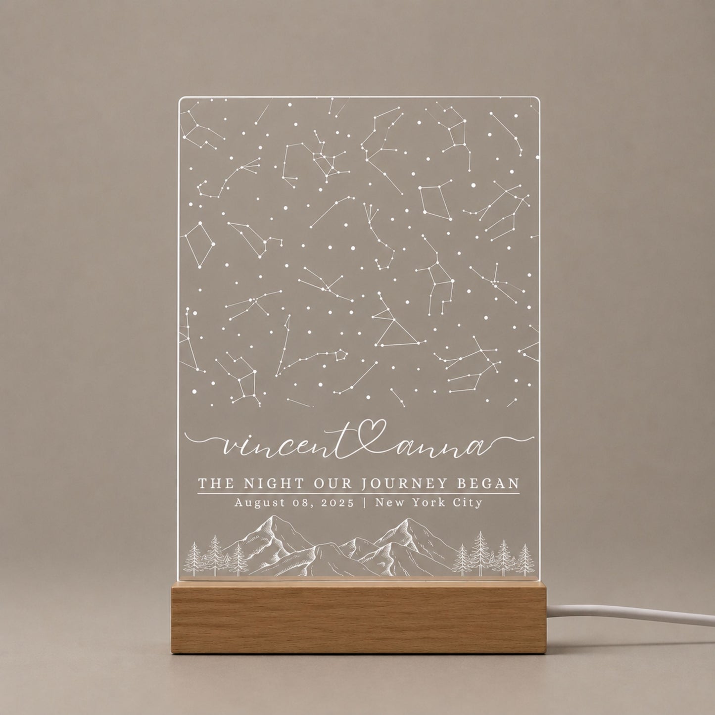 Custom Night Sky Star Map LED Light