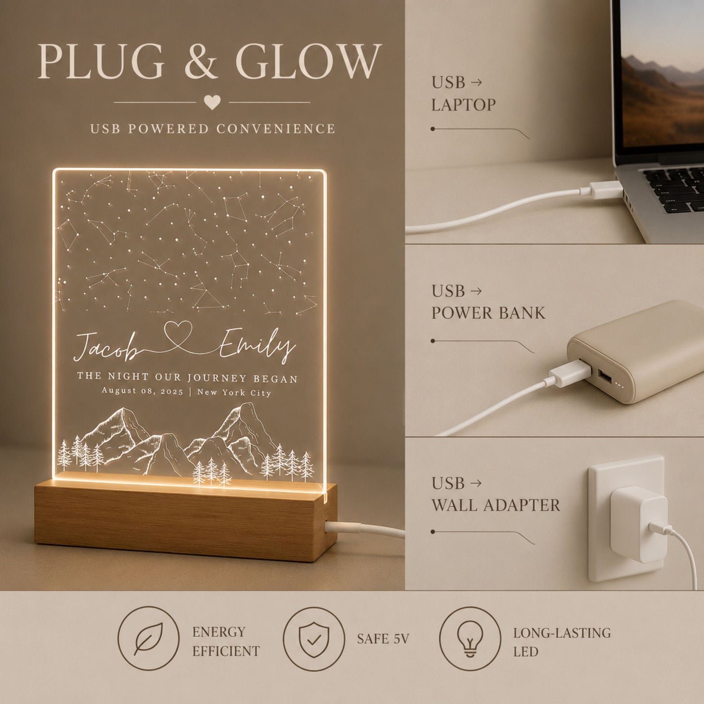 Custom Constellation Star Map Night Light