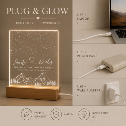 Custom Constellation Star Map Night Light