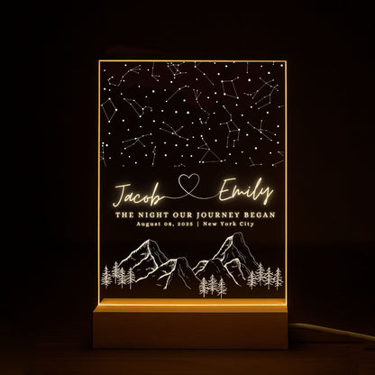 Custom Star Map Acrylic Night Light Style 1