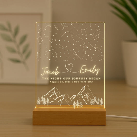 Custom Star Map Acrylic Night Light Style 1