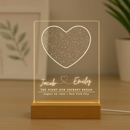 Custom Star Map By Date Acrylic Night Light Style 3