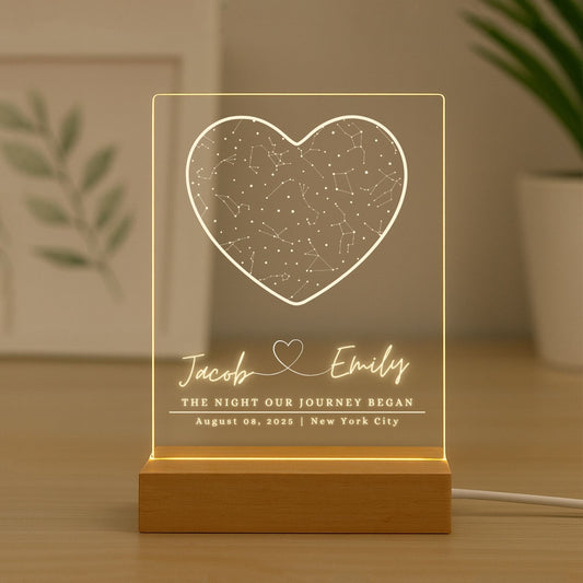 Custom Star Map By Date Acrylic Night Light Style 3