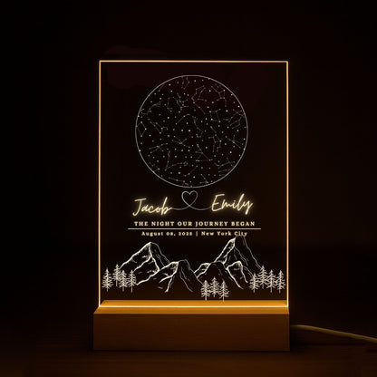 Custom Star Map Constellation Acrylic Night Light Style 2