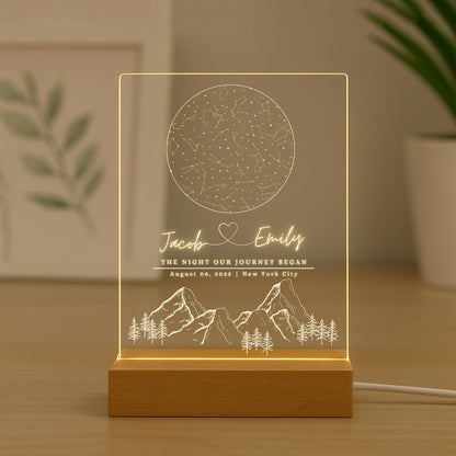Custom Star Map Constellation Acrylic Night Light Style 2