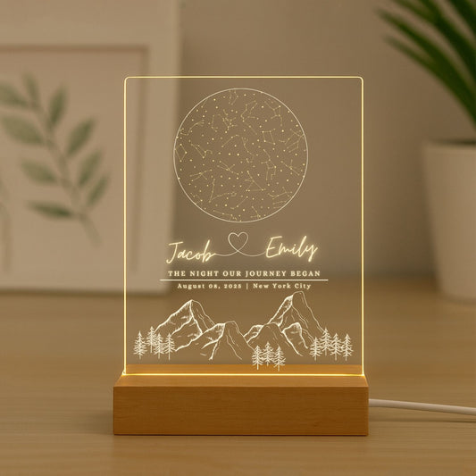 Custom Star Map Constellation Acrylic Night Light Style 2