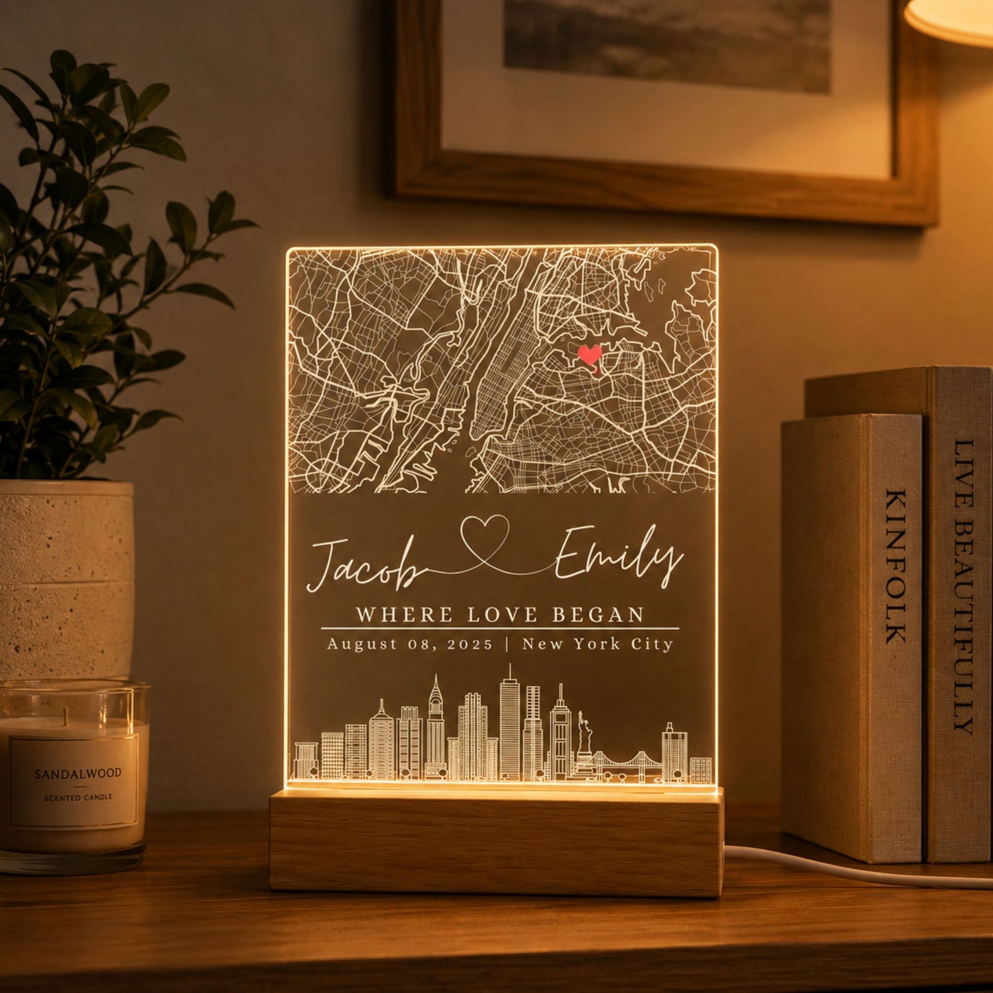 Custom City Map Night Light