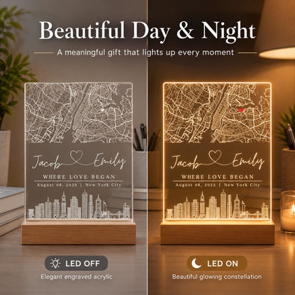 Custom City Map Night Light
