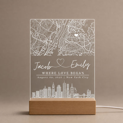 Custom City Map Night Light