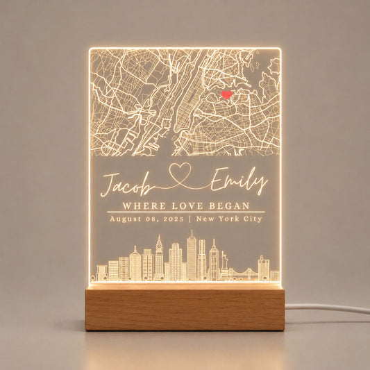 Custom City Map Night Light