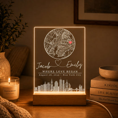 Custom Street Map Night Light Anniversary Gift
