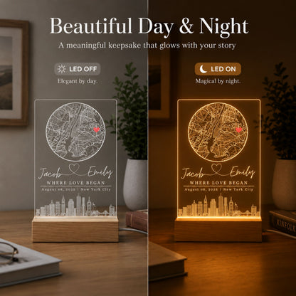 Custom Street Map Night Light Anniversary Gift