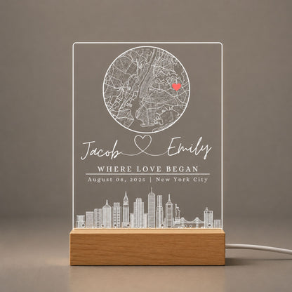 Custom Street Map Night Light Anniversary Gift