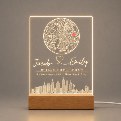 Custom Street Map Night Light Anniversary Gift