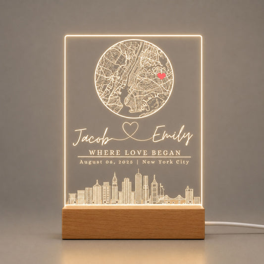 Custom Street Map Night Light Anniversary Gift