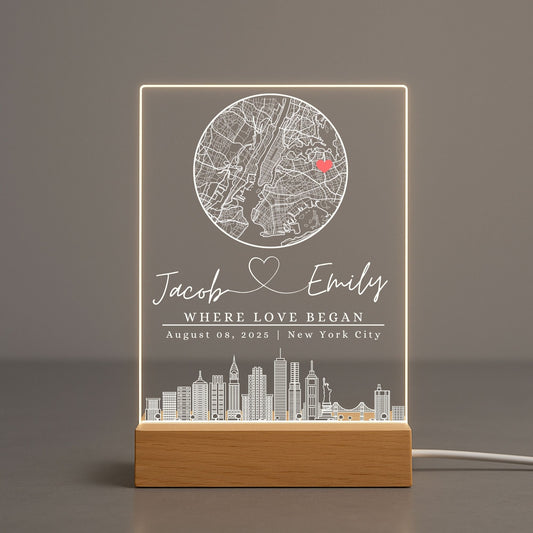 Thoughtful anniversary gift featuring the street map of a couple's first date