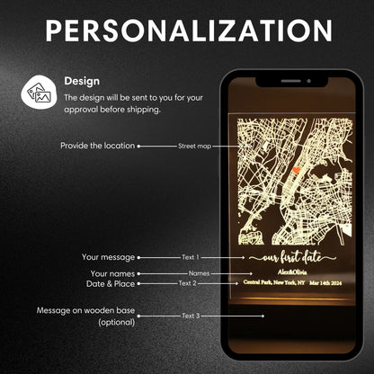how to order personalized street map acrylic night night