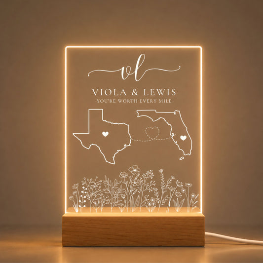 Custom Two Maps Night Light