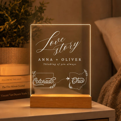 Personalized Couple Map LED Light