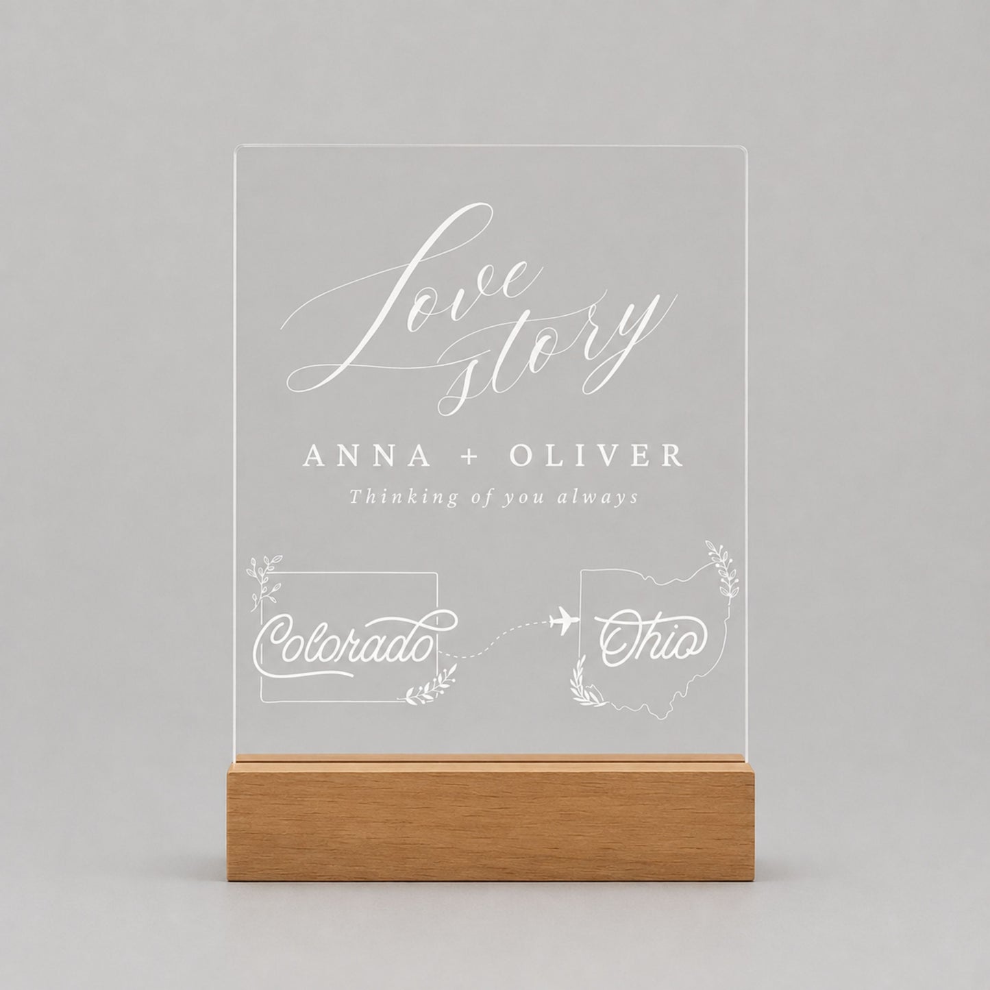 Personalized Couple Map LED Light