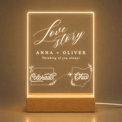 Personalized Couple Map LED Light