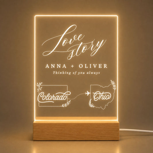Personalized Couple Map LED Light