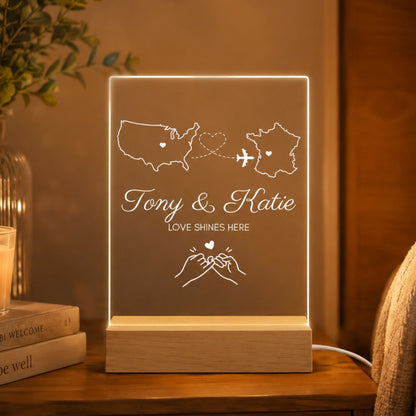 Custom Map Night Light Long Distance Gift