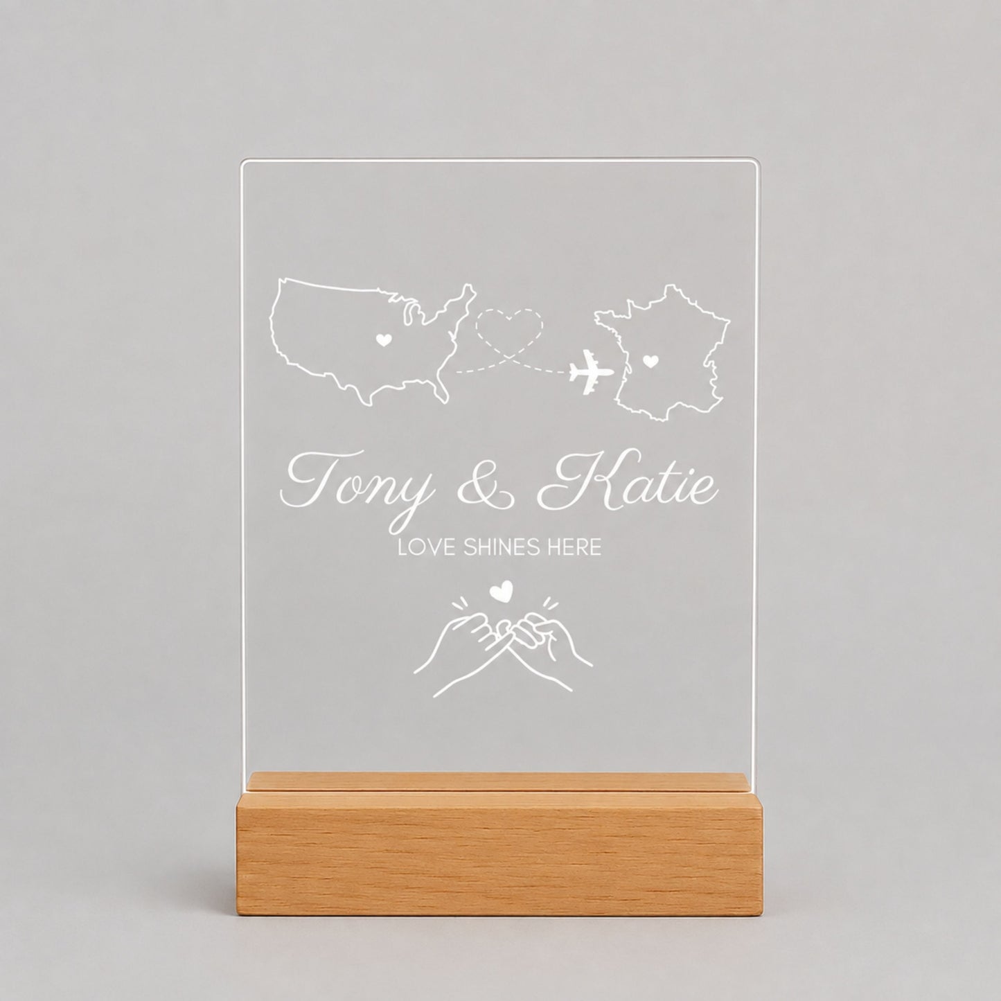 Custom Map Night Light Long Distance Gift