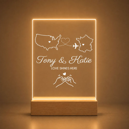 Custom Map Night Light Long Distance Gift