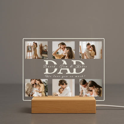 Dad Photo Collage Acrylic Night Light