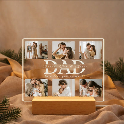 Papa Photo Collage Acrylic Night Light