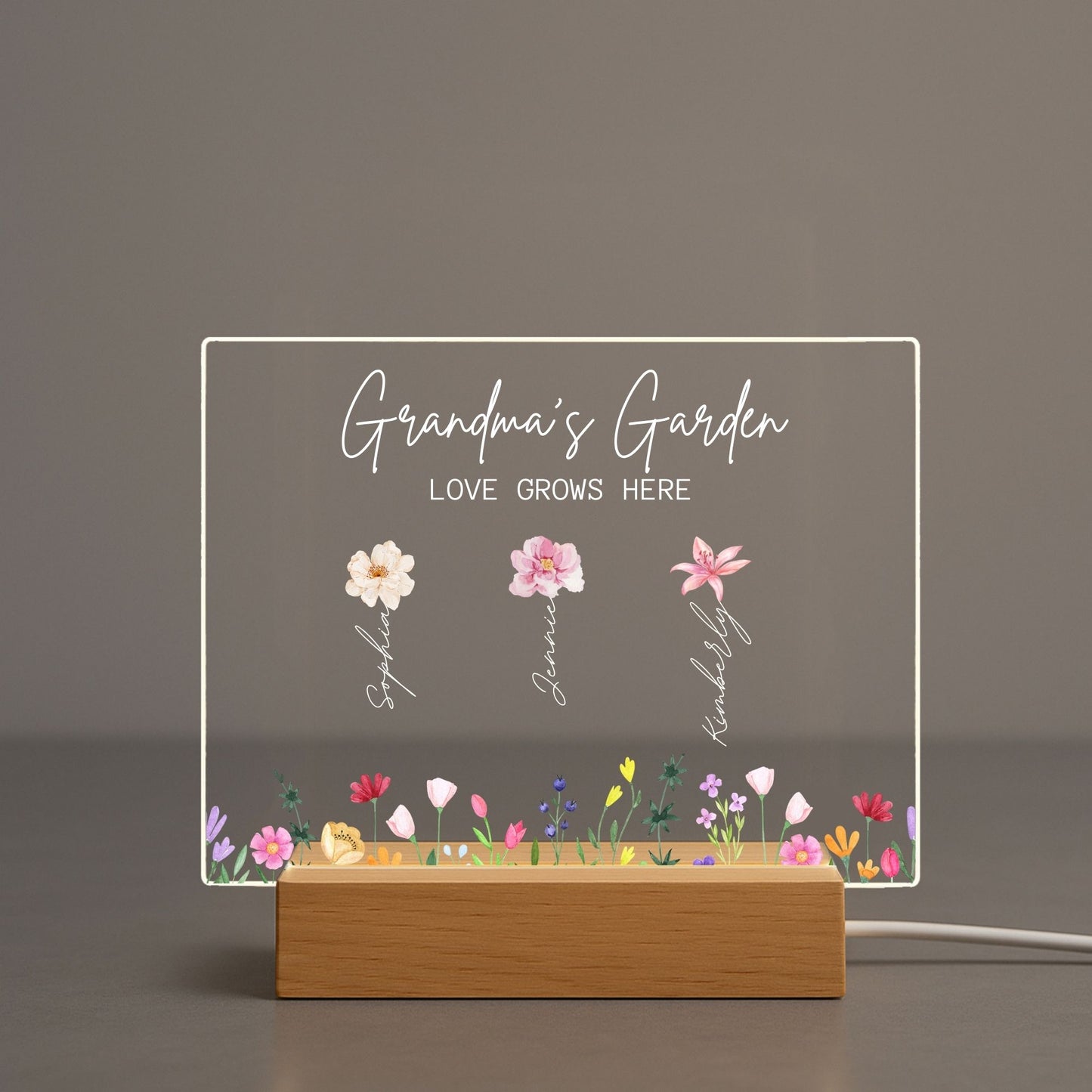Grandma's Garden Night Light Personalized Gift