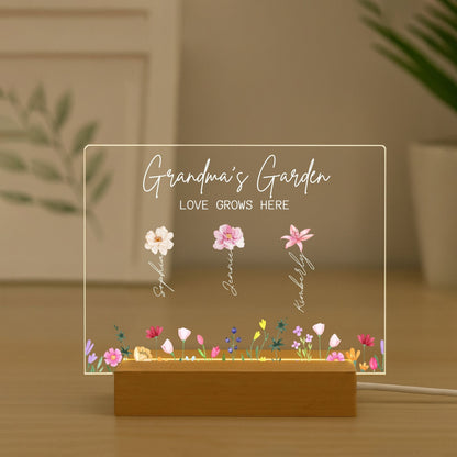 Grandma's Garden Night Light Personalized Gift