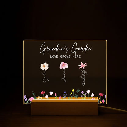 Grandma's Garden Night Light Personalized Gift