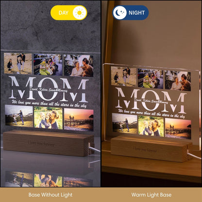 Personalized Photo Collage Acrylic Night Light Gift for Mom